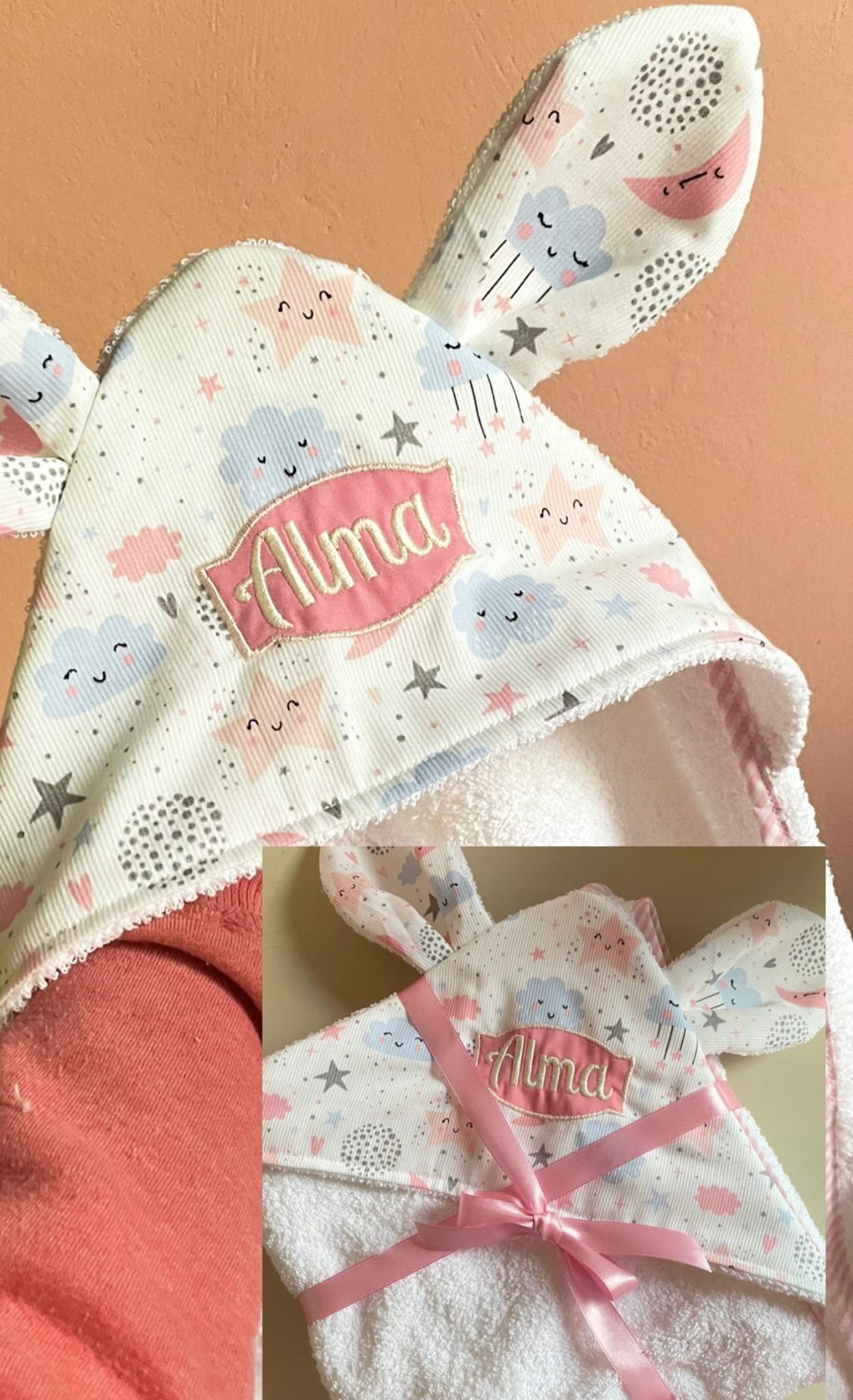 Toalla de bebé con capucha y orejitas