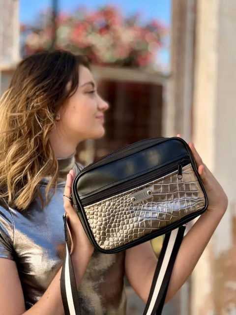 Bandolera combinada con doble compartimiento