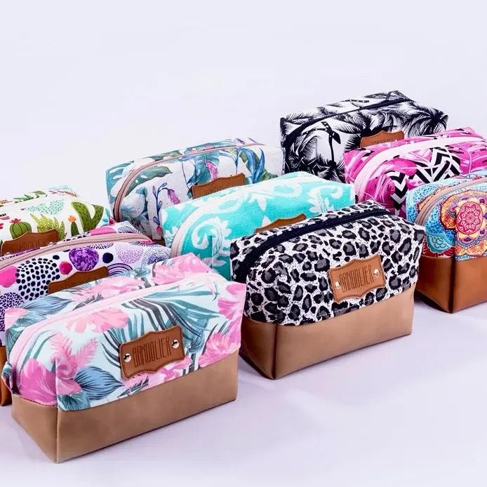 Neceser de tela y cuerina