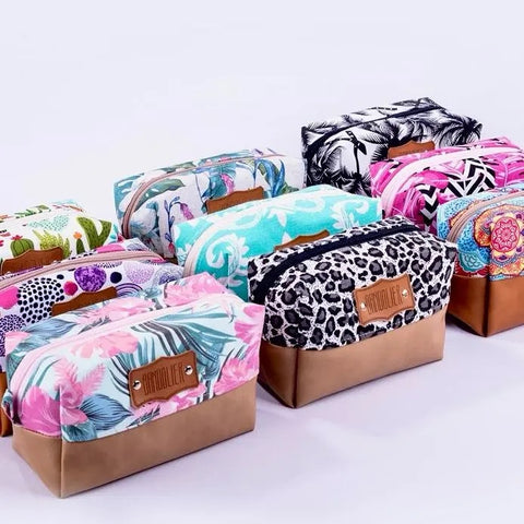 Neceser de tela y cuerina