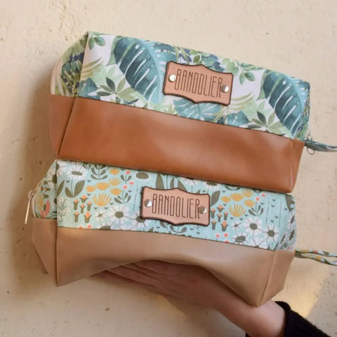 Neceser de tela y cuerina